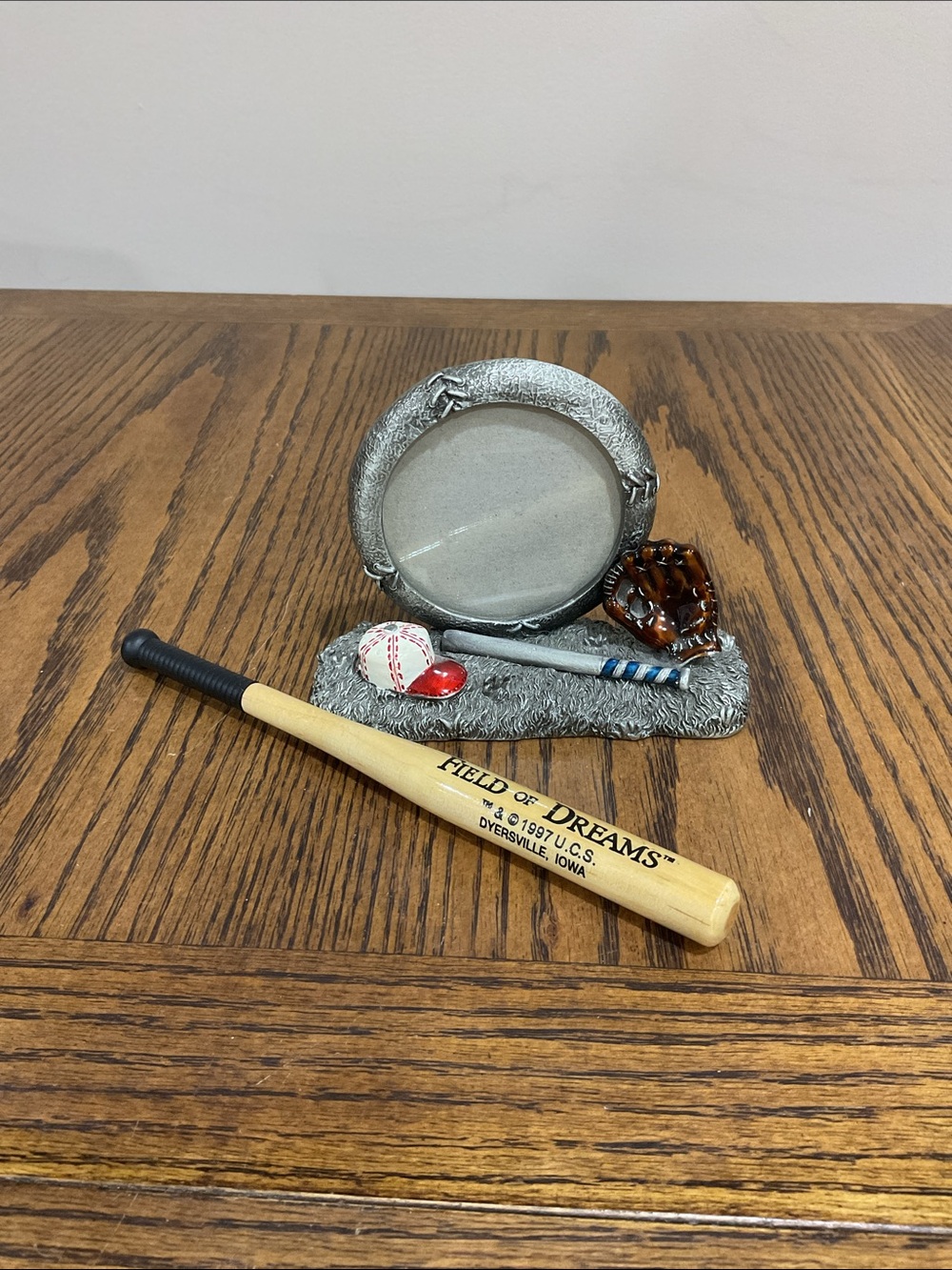 Baseball Photo Frame with Bat, Mitt & Hat + bonus souvenir bat Field of Dreams